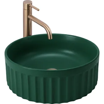 Keramické umyvadlo na desku REA DUO, zelená mat