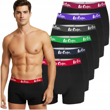 Lee Cooper Pánské boxerky Bavlna s logem, barevné, 6 kusů, velikost M