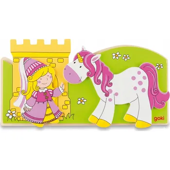 Věšák DŘEVĚNÝ VĚŠÁK NA OBLEČENÍ PRINCEZNA A JEDNOROŽEC DEKORACE DO POKOJE