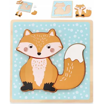 Dřevěná hračka PUZLE DREWNIANE UKŁADANKA DREWNIANA Z LISKIEM DŘEVĚNÉ STAVEBNICE PRO DÍTĚ