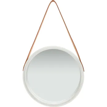 Zrcadlo Zrcadlo nástěnné na popruhu, 40 cm, stříbrné