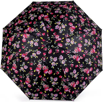 Deštník Dámský skládací deštník, střední, 11 antracitová fialová