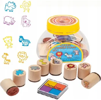 Dětské razítko RAZÍTKA 8 KS ZVÍŘÁTKA SADA RAZÍTEK HRAČKA 3+