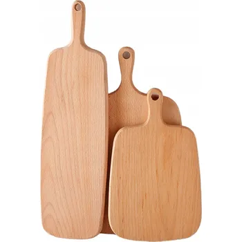 Kuchyňské prkénko SADA 3 DŘEVĚNÝCH PRKÉNEK NA SERVÍROVÁNÍ A KRÁJENÍ 26,5x16 33x20 41x12 Podnosy