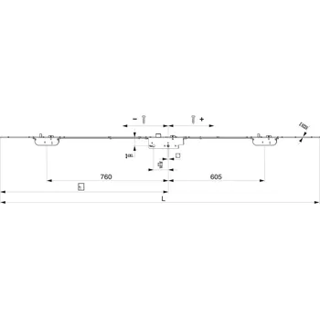 Dveřní kování MACO zámek vícebodový Z-TF 2Mf-Bo VK8 Provedení: Snížená výška kapsy, DM: 40, Krycí lišta: 20 mm