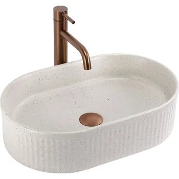 Keramické umyvadlo na desku REA VANDA, béžová mat