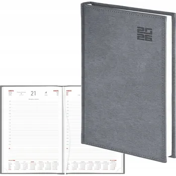 Kalendář KNIŽNÍ KALENDÁŘ A4 DENNÍ 2026 ALUMINIUM STANDARD STŘÍBRNÝ WOKÓŁ NAS