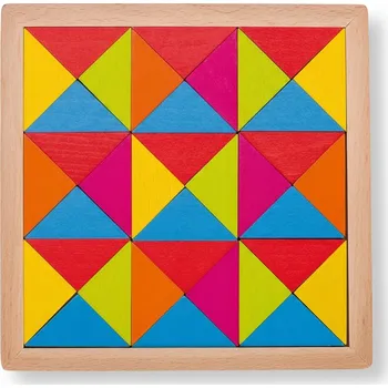 Dřevěná hračka UKŁADANKA DREWNIANA MOZAIKA PUZZLE DREWNIANE TROJÚHELNÍKY 3D HRAČKA
