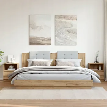 Noční stolek Noční stolky, 2 ks, dub artisan, 40x40x50 cm