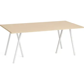 Jídelní stůl Hay, Stůl Loop Stand lakovaná dubová deska stolu bílé nohy 180 cm - Formadore