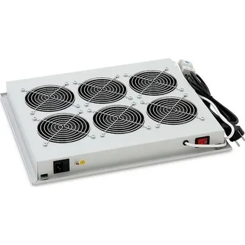Serverovna Vent.j.spodní(horní)220V/90W 6 ventil. ,termostat RAL7035