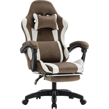 Herní židle Kancelářské křeslo HOSPO 130 kg hnědá/bílá