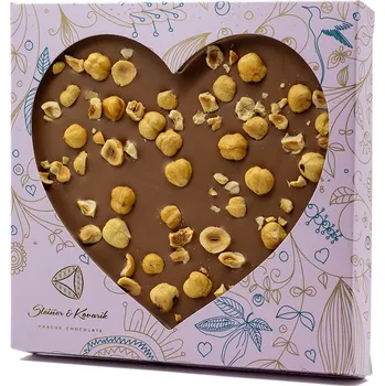 Čokoláda Malé srdce z mléčné čokolády s lískovými ořechy Piemonte, 200g