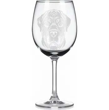 Sklenice Sklenice na víno s gravírovaným motivem – Rotvajler – 3