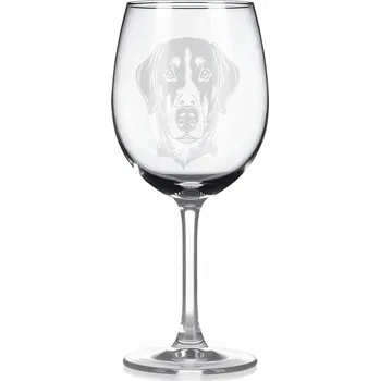 Sklenice Sklenice na víno s gravírovaným motivem – Entlebušský salašnický pes – 2