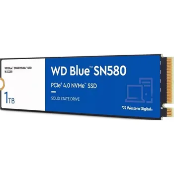Ukládání dat WD BLUE SSD NVMe 1TB PCIe SN580,Gen4 , (R:4150, W:4150MB/s)