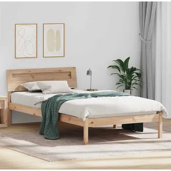 Postel vidaXL Rám postele s čelo Hnědá 75 x 190 cm Masivní borové dřevo [872803]