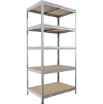 Regál na šanony Biedrax 35 x 90 x 180 cm, pozink, 5 polic MDF, nosnost 200 kg na polici