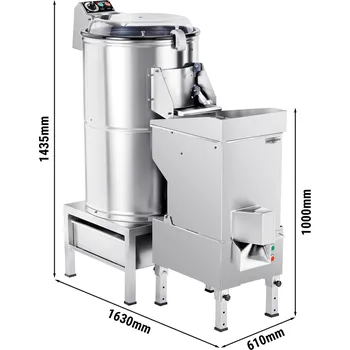 Kuchyňská škrabka G.Gastro Elektrická škrabka na brambory s kráječem - 600 kg/h