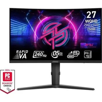 Monitor MSI Gaming monitor MPG 275CQRXF 27" Rapid VA zakřivený/2560x1440 WQHD/240Hz/0,5ms/2XHDMI/DP/USB-A,B,C/Výšk.nast./černá