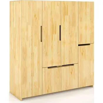 Šatní skříň Skříň Bergman 4D5S borovice Odstín moření: Borovice přírodní