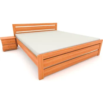 Postel Jednolůžko Ravona - masiv borovice Rozměr: 90x200, Odstín: Olše, Odstín čela: Olše