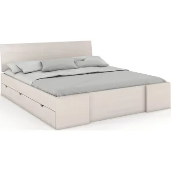 Postel Zvýšená postel s úložným prostorem Hessler Drawers - masiv borovice Rozměr: 120x200, Odstín moření: Bílá