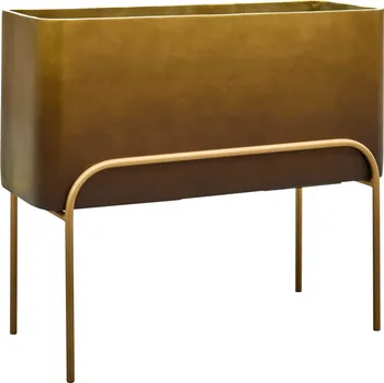 Květináč Baq Gradient Elevated Rectangle High Matt Honey V 69 cm / D 82 cm