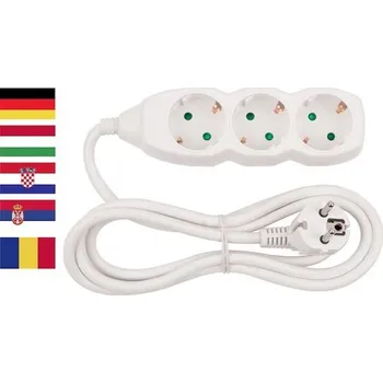 Prodlužovací kabel Strend Pro 2130002 Cable GERMAN socket Strend Pro DG-803B 3,00 m, 3 zásuvky, HU, RO, SRB, CRO