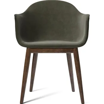 Audo Copenhagen, Židle Harbour čalouněná na tmavých dubových nožkách 81 cm zelená - Formadore