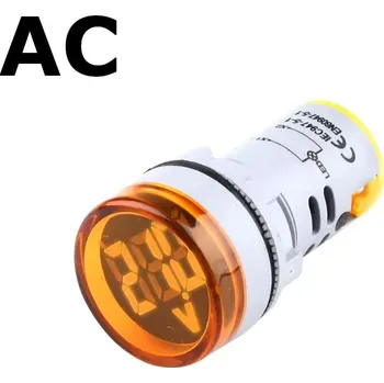 Vývojová deska Panelový voltmetr pro AC napětí 60-500V, kulatý 22mm - Oranžový