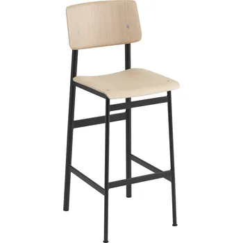 Barová židle Muuto, Barová židlička Loft nohy černé 75 cm dub světlý - Formadore