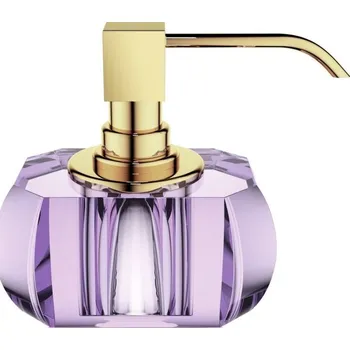 Dávkovač mýdla Decor Walther, Dávkovač mýdla Kristall se zlatou pumpičkou fialový - Formadore