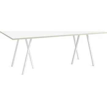 Jídelní stůl Hay, Stůl Loop Stand bílá laminátová stolová deska bílé nohy 200 cm - Formadore