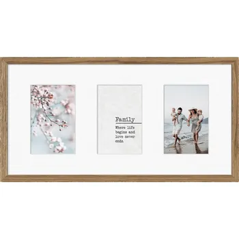 Digitální fotorámeček Styler, Rámeček na 3 fotografie Kyoto s bílou paspartou 23 x 46 cm hnědý - Formadore