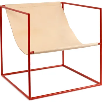 Zahradní lehátko Serax, Zahradní lehátko Solo, 62 cm, kožené, červený rám - Formadore