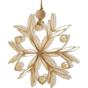 Vánoční dekorace ArtFir Vánoční dekorace VLOČKA 89 | krémová 12 cm
