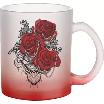 Moon River skleněný hrnek červený s Vaší fotografii objem 330 ml (hrneček matné sklo podle vaší fotky)