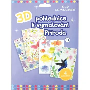 Výtvarná sada 3D pohlednice k vymalování Příroda