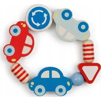 AUTÍČKO GRYZACZEK DREWNIANY GRYZAK HRAČKA DŘEVĚNÉ AUTÍČKO - KOUSÁTKO PRO MIMINKA KRUH