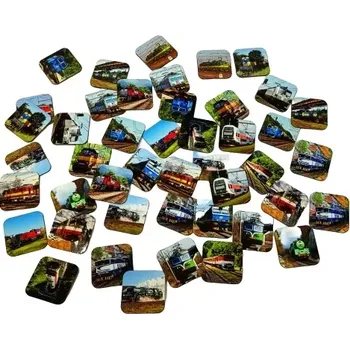 Pexeso pexeso vlaky 30ks pevné kartičky 5x5 cm (vlaky a lokomotivy)