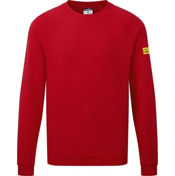 Pánská mikina PORTWEST Antistatická ESD mikina Velikost: XS, Barva: červená