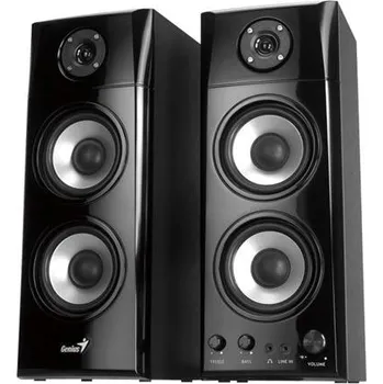 Elektronika Genius SP-HF1800A v2 , Reproduktory, 2.0, 60W, dřevěné, černé