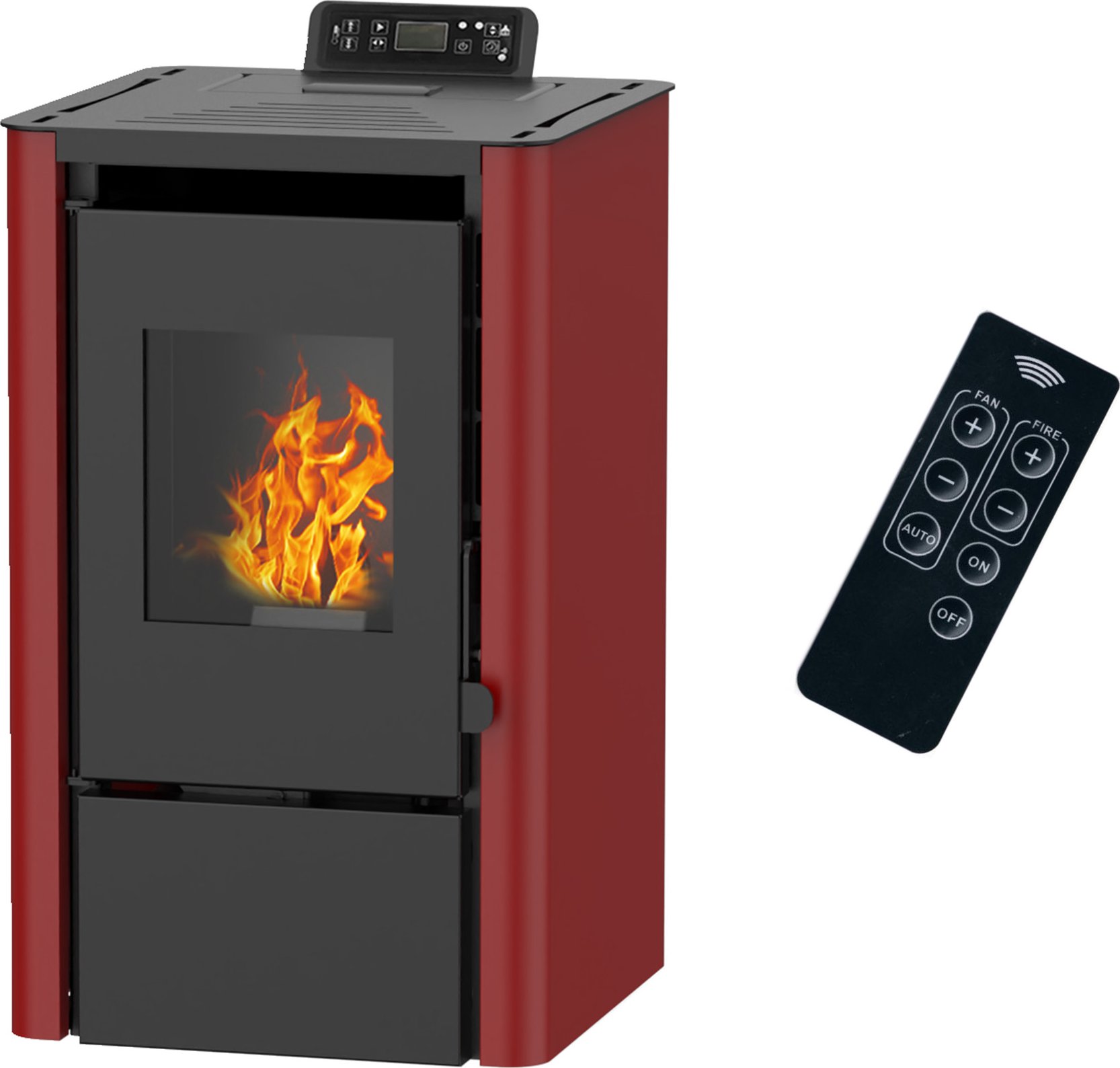 Sannover Peletová kamna Anita 9,4 kW bordó