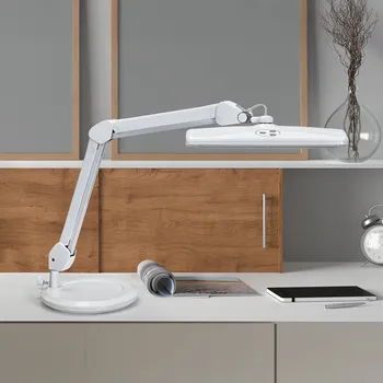 Lampička MAULintro LED pracovní světlo, bílé, 46 cm, stojan - Délka přívodního kabelu 170 cm, délka ramene dole 40 cm, délka ramene nahoře 44 cm; šířka upnutí max. 6,3 cm bílá 72 LED diod - celkem 11 W - Doprava zdarma