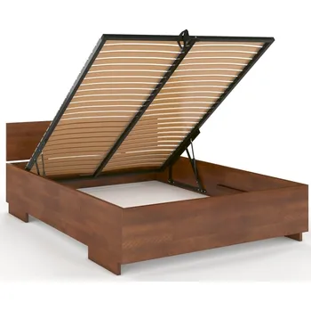 Postel Prodloužená buková postel s úložným prostorem Bergman Rozměr: 120x220, Odstín moření: Ořech