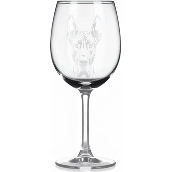 Sklenice Sklenice na víno s gravírovaným motivem – Německá doga s kupírovanýma ušima – 3