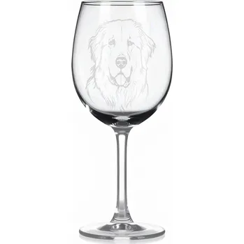 Sklenice Sklenice na víno s gravírovaným motivem – Pyrenejský horský pes