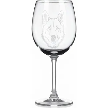 Sklenice Sklenice na víno s gravírovaným motivem – japonská akita – 2