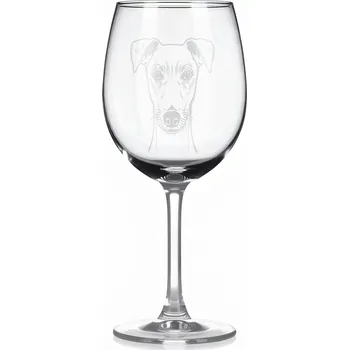 Sklenice Sklenice na víno s gravírovaným motivem – Hladkosrstý foxteriér